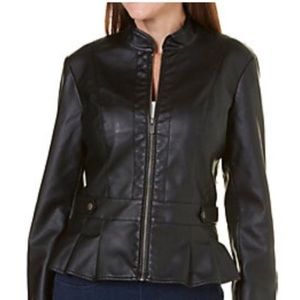 Baccini Faux Leather Peplum Jacket new size LG